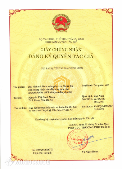 Đăng ký bản quyền tác giả bài viết nghiên cứu khoa học